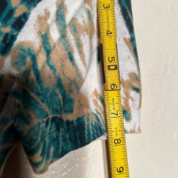 Ann Taylor Women's L Tropical Leaf Button-Front Short Sweater 100% Cotton Office - Picture 12 of 13